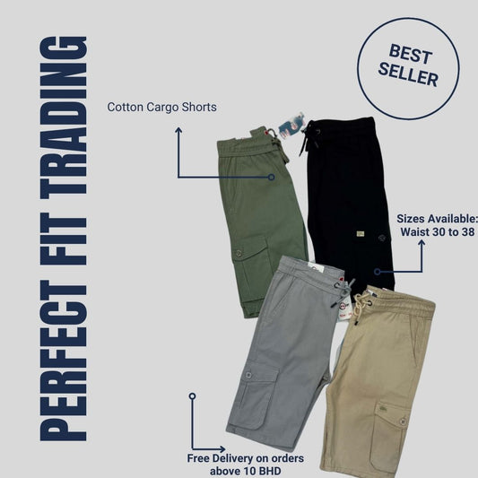 Perfect Fit  Trading– Cotton Cargo Shorts for Men Bahrain