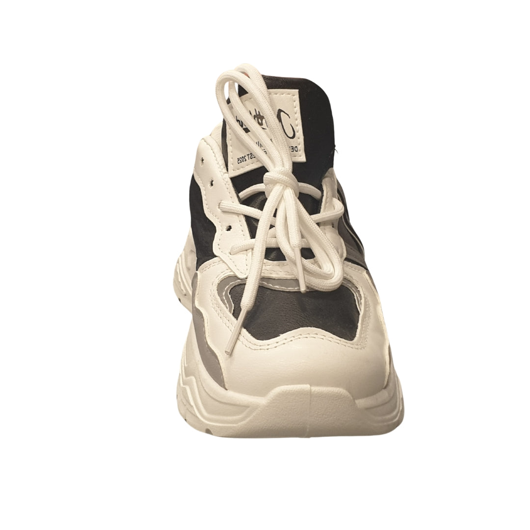 Chunky Style Casual Sneakers – Black/White